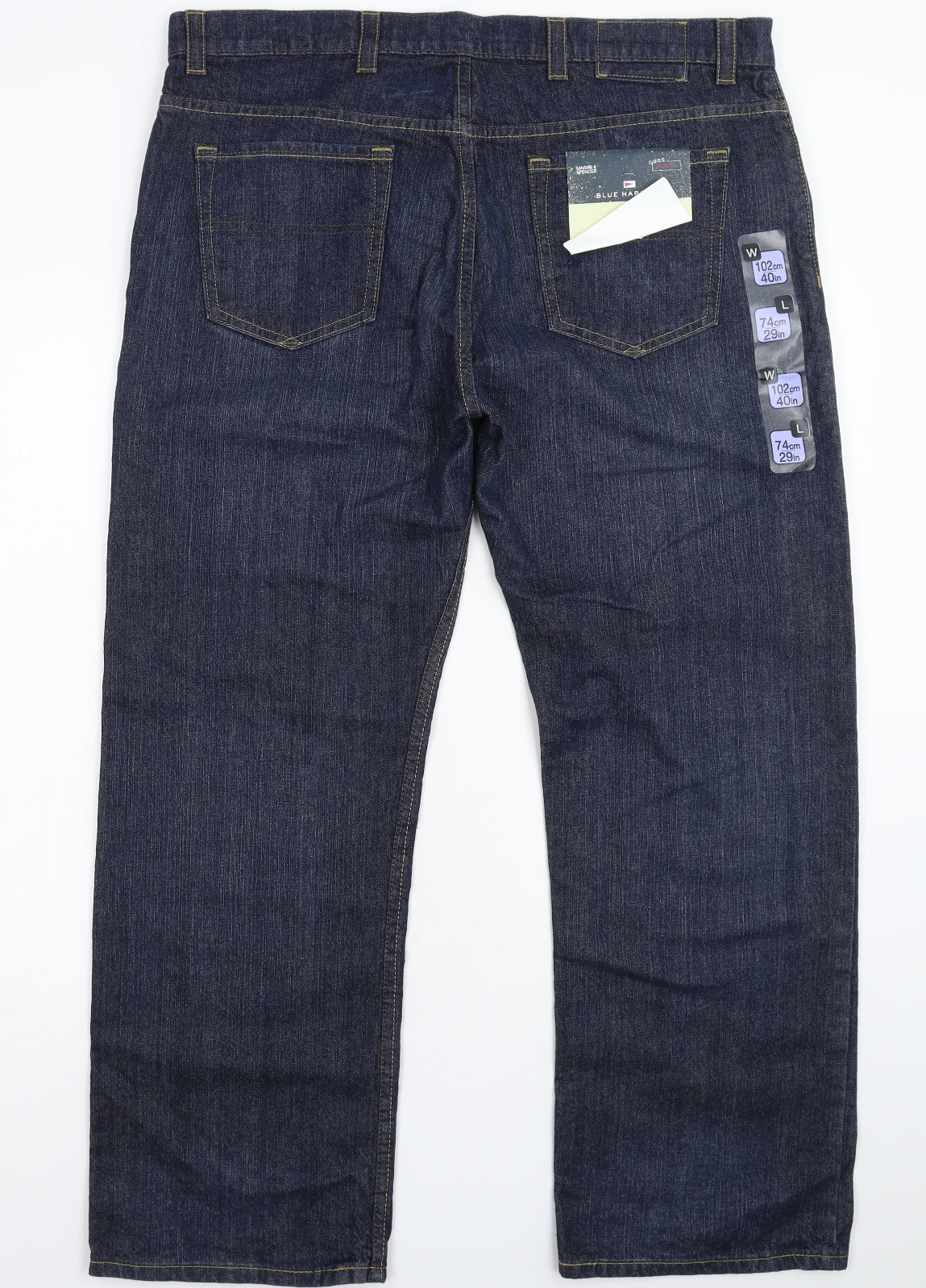 Blue Harbour Mens Blue  Denim Bootcut Jeans Size 20 L29 in