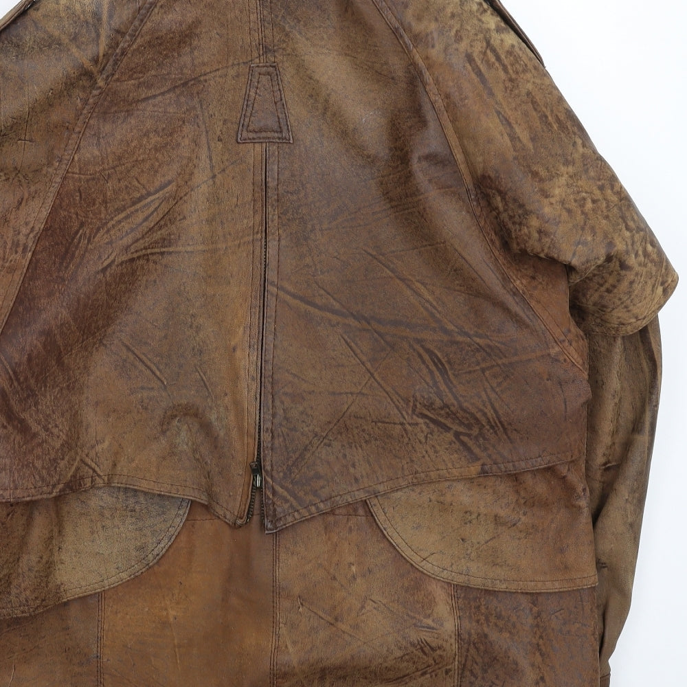 Preworn Womens Brown   Parka Coat Size L  - Faux Leather