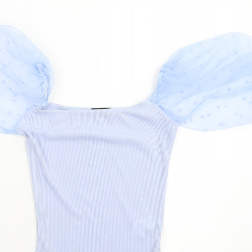 PRETTYLITTLETHING Womens Blue   Bodysuit One-Piece Size 6