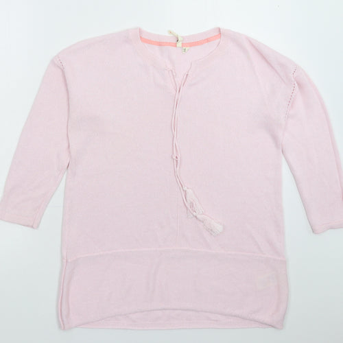 White Stuff Womens Pink  Knit Pullover Jumper Size 14