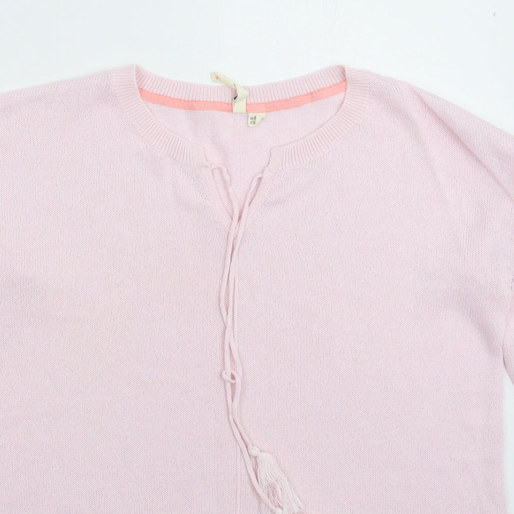 White Stuff Womens Pink  Knit Pullover Jumper Size 14