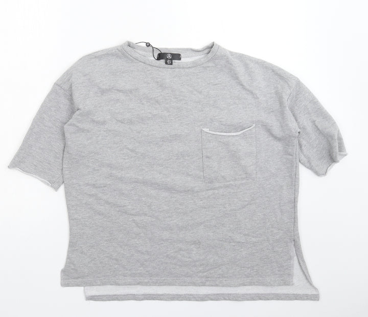 Missguided Womens Grey Pullover Sweatshirt Size 6 - Oversized