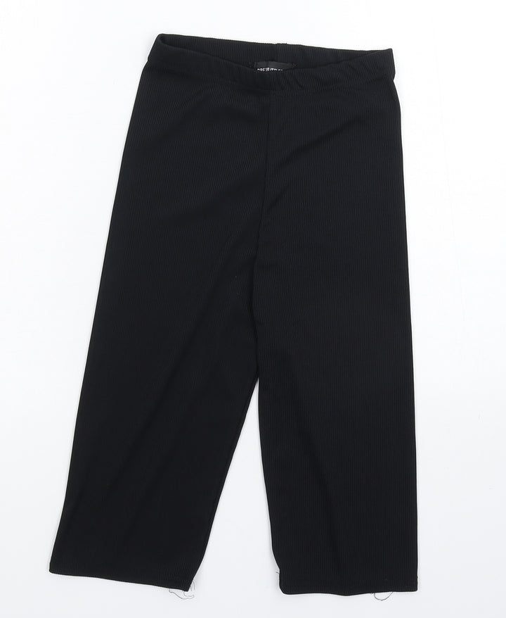 PRETTYLITTLETHING Womens Black   Cropped Leggings Size 6 L14 in