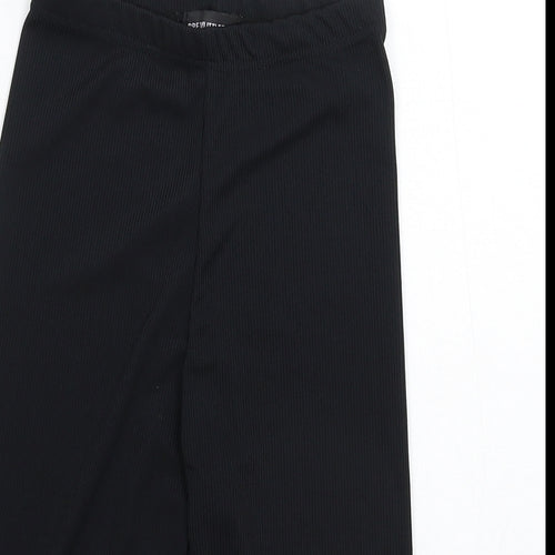 PRETTYLITTLETHING Womens Black   Cropped Leggings Size 6 L14 in