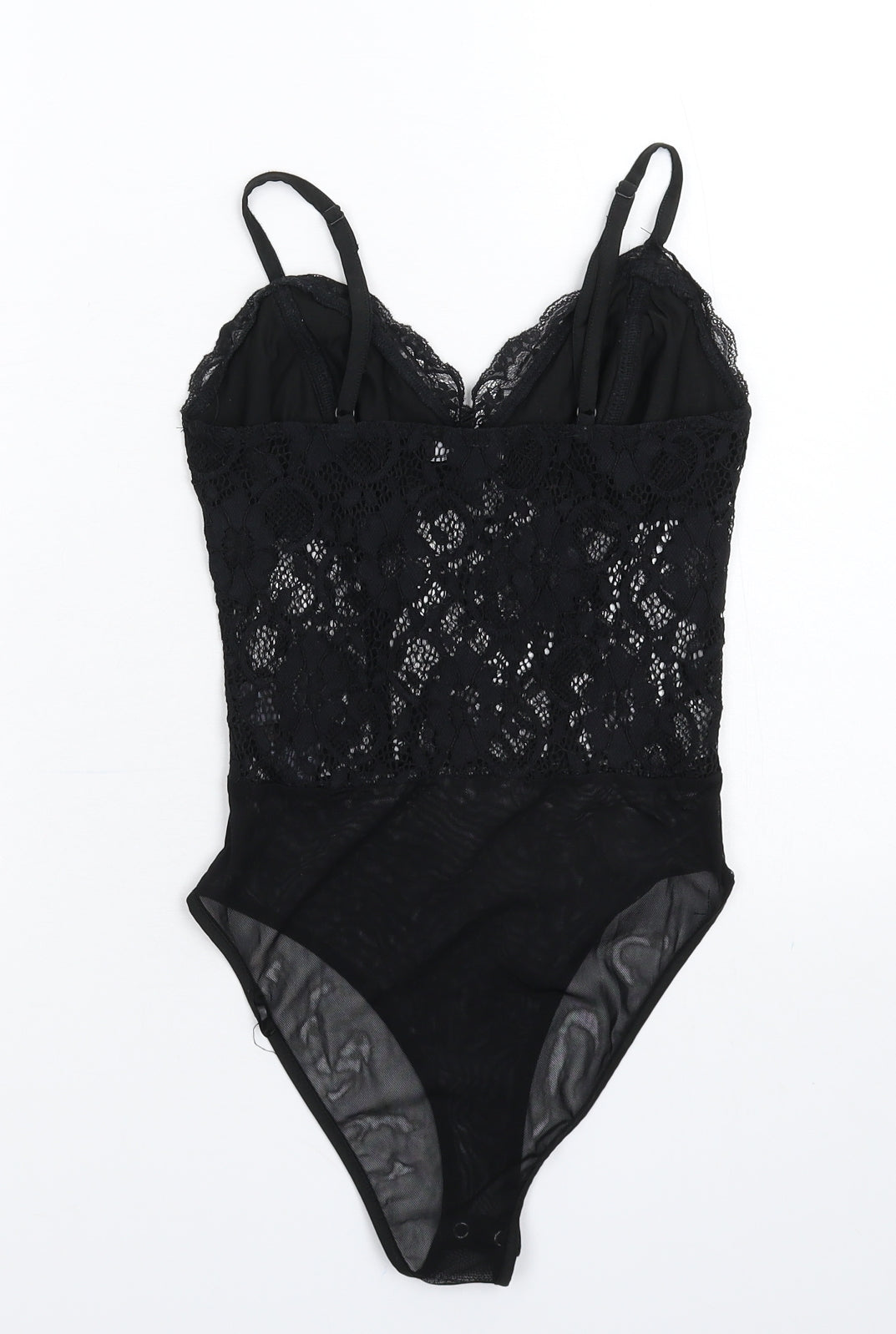 New Look Womens Black  Lace Bodysuit One-Piece Size 8