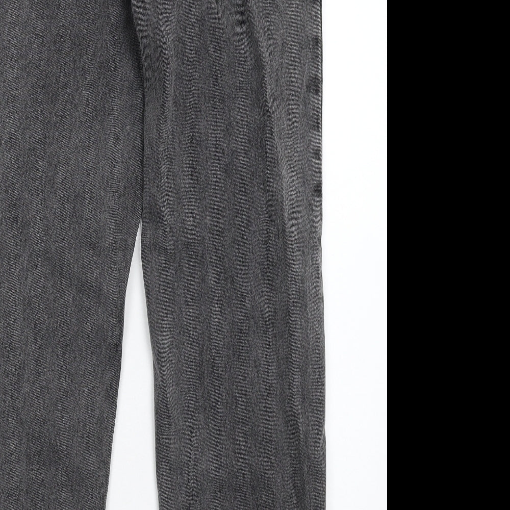 PRETTYLITTLETHING Womens Grey  Denim Mom Jeans Size 4 L30 in