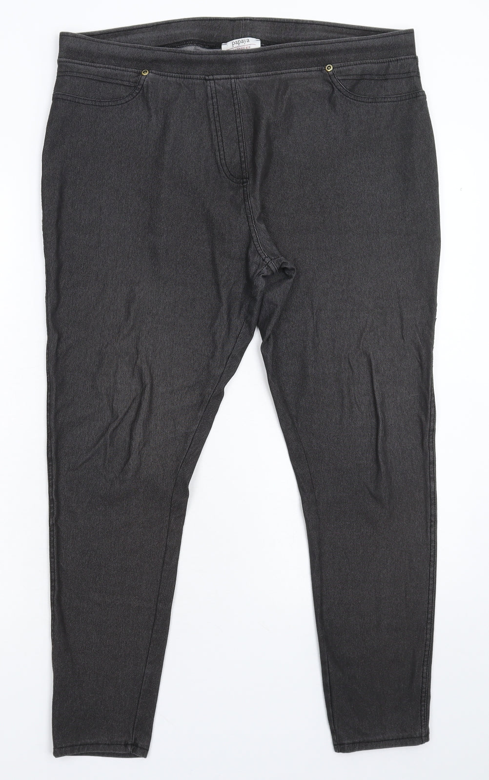 Papaya Womens Grey  Denim Jegging Jeans Size 16 L24 in