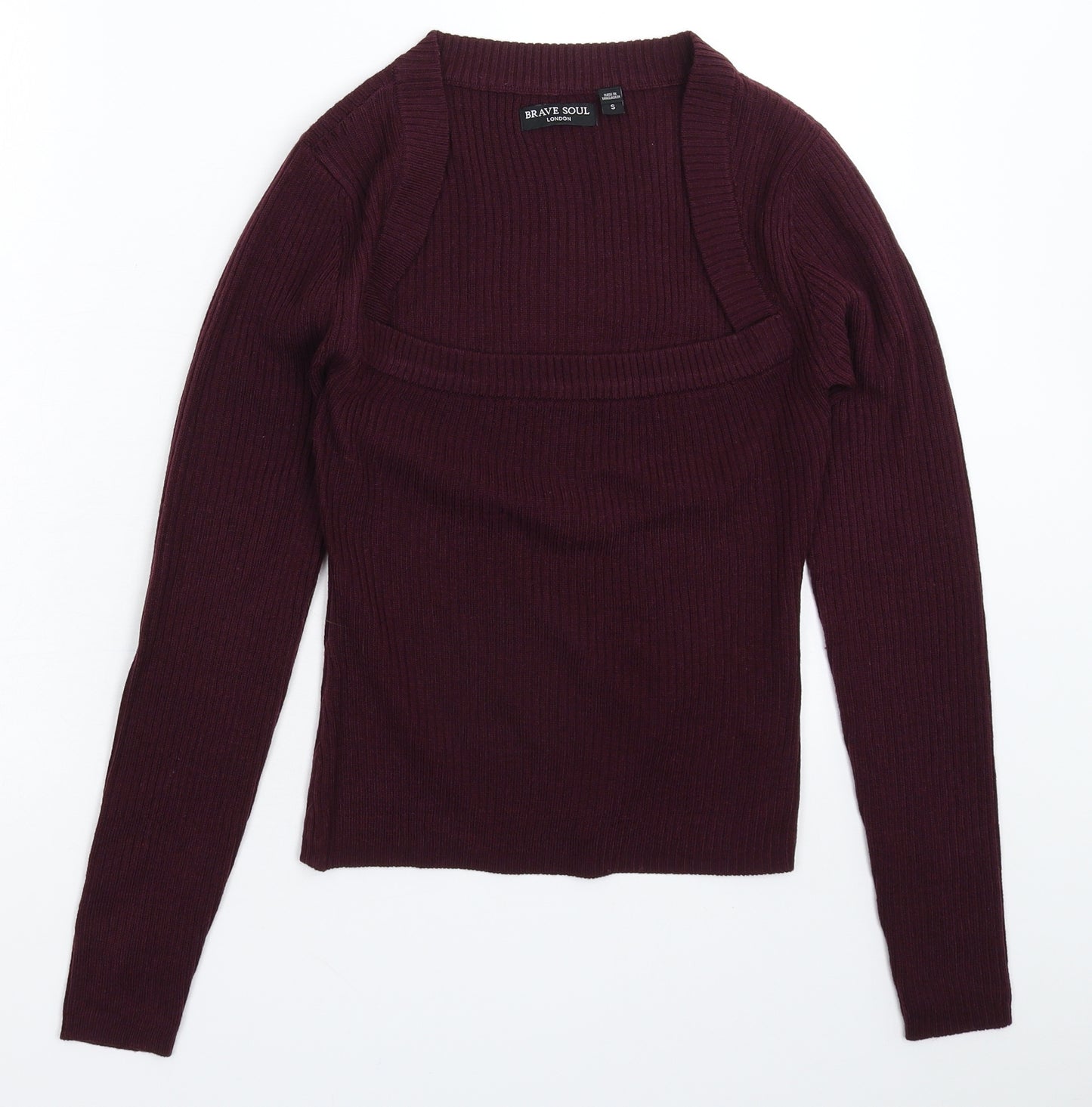 Brave Soul Womens Brown  Knit Pullover Jumper Size S