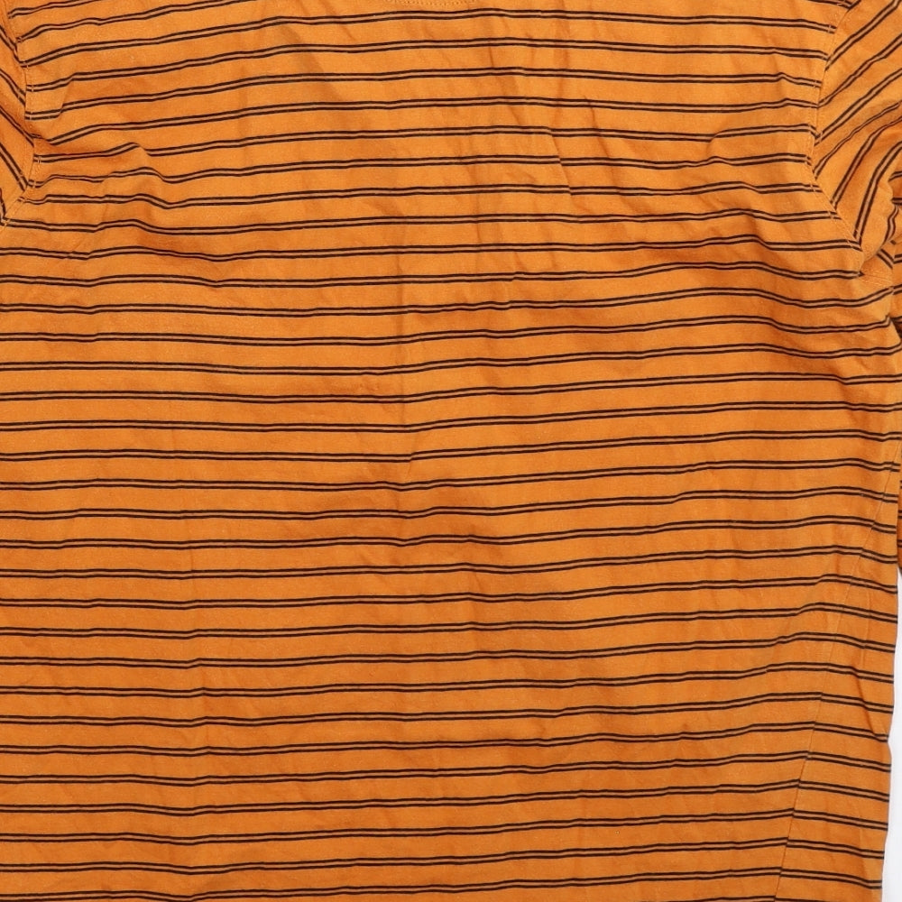 Ideas Mens Orange Striped   T-Shirt Size XL