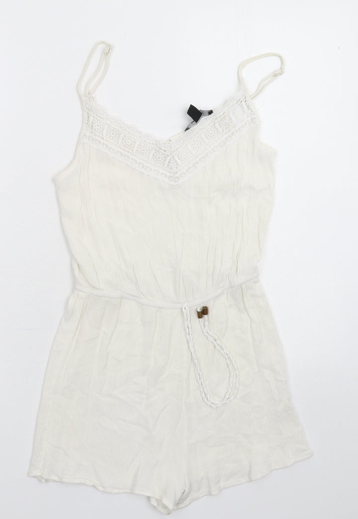 Atmosphere Womens White Jumpsuit One-Piece Size 8