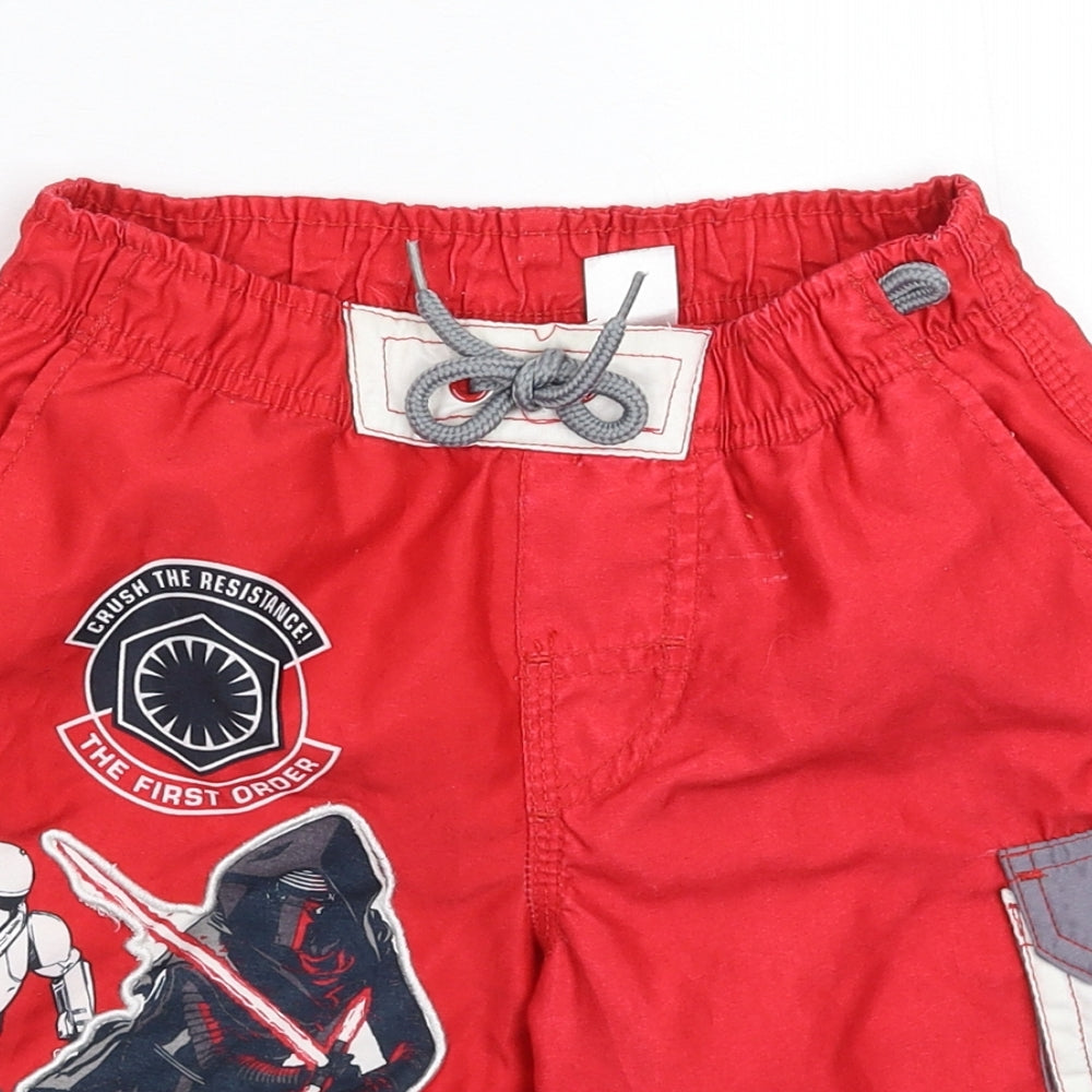 Disney Boys Red   Cargo Shorts Size 5-6 Years - Star Wars