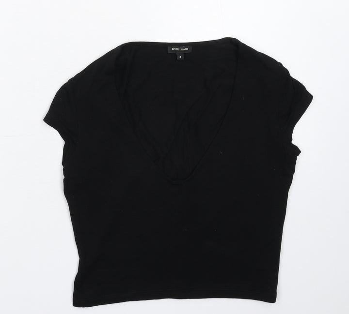 River Island Womens Black Basic T-Shirt Size 8