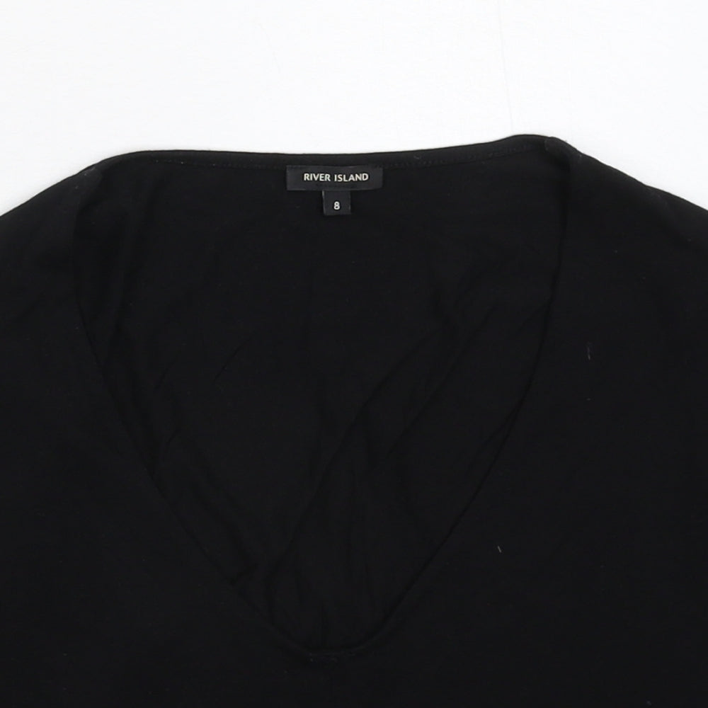 River Island Womens Black   Basic T-Shirt Size 8