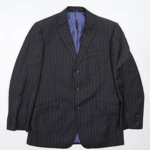 Samuel Windsor Mens Grey Striped  Jacket Suit Jacket Size 40