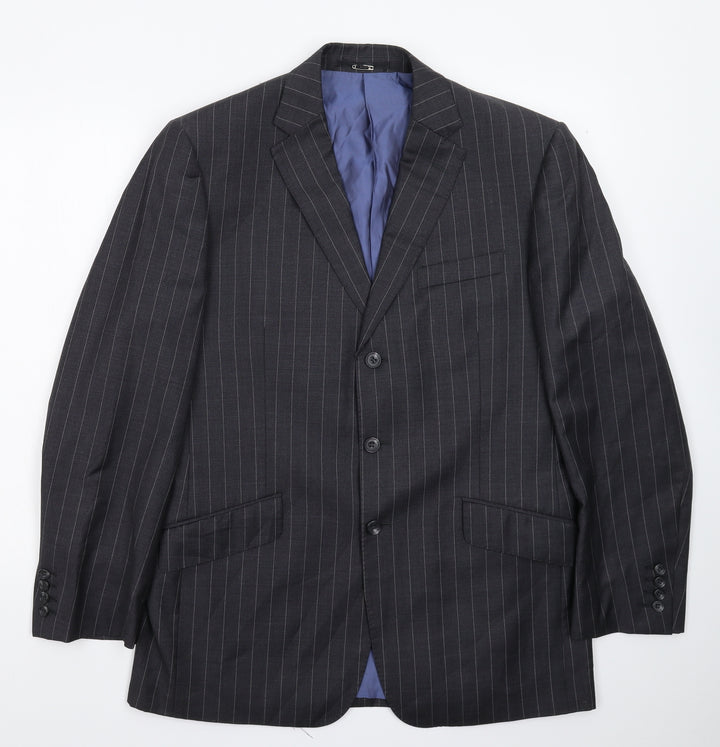 Samuel Windsor Mens Grey Striped  Jacket Suit Jacket Size 40