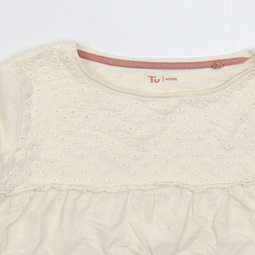 TU Girls Beige   Basic T-Shirt Size 6-7 Years