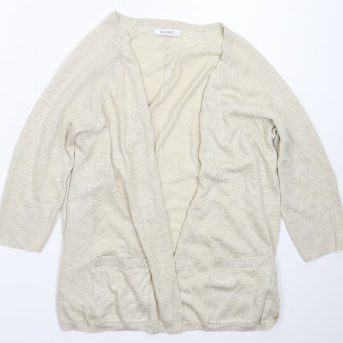 Marks and Spencer Womens Beige  Knit Cardigan Jumper Size 12