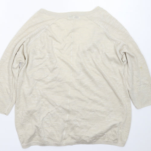 Marks and Spencer Womens Beige  Knit Cardigan Jumper Size 12