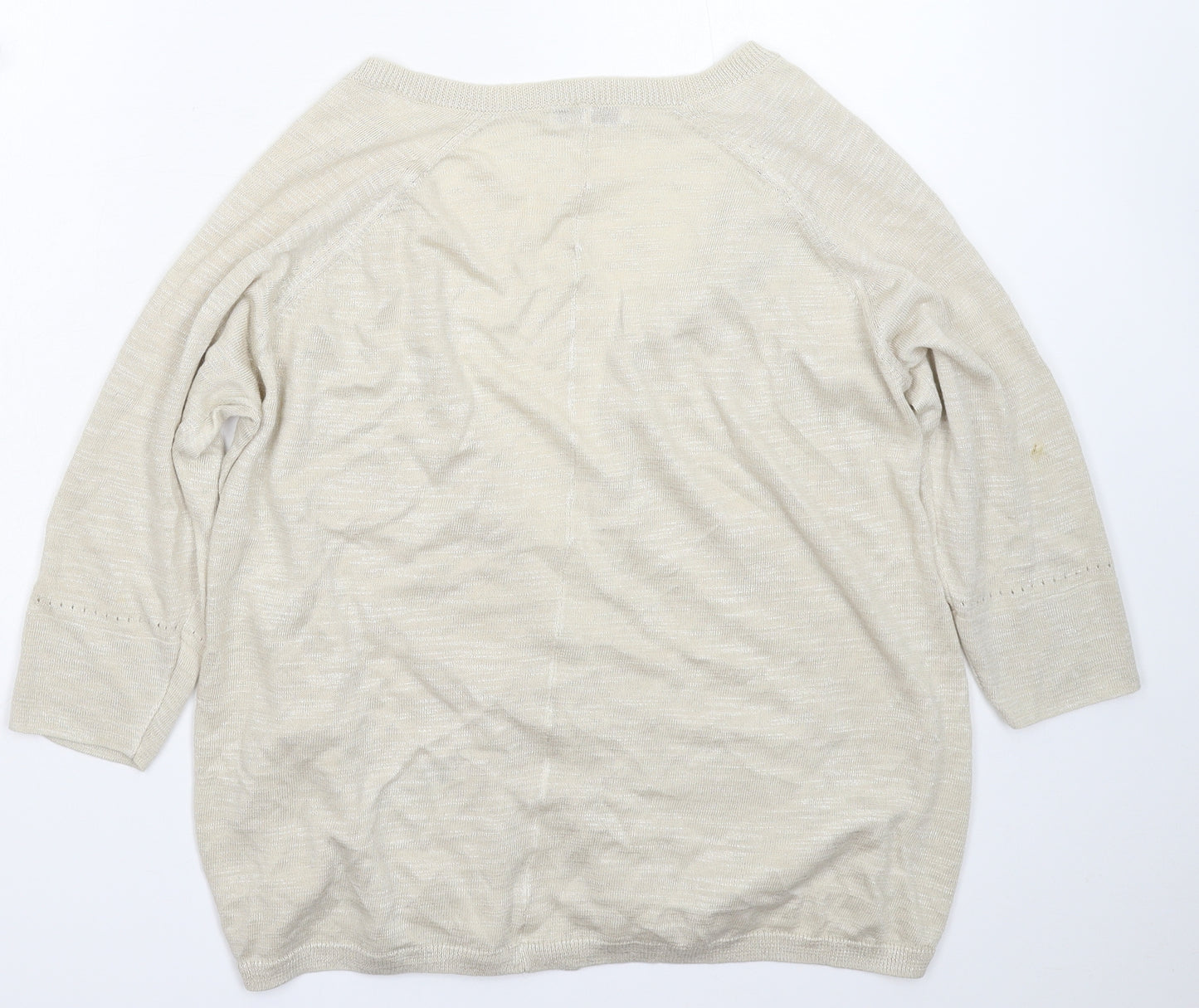 Marks and Spencer Womens Beige  Knit Cardigan Jumper Size 12