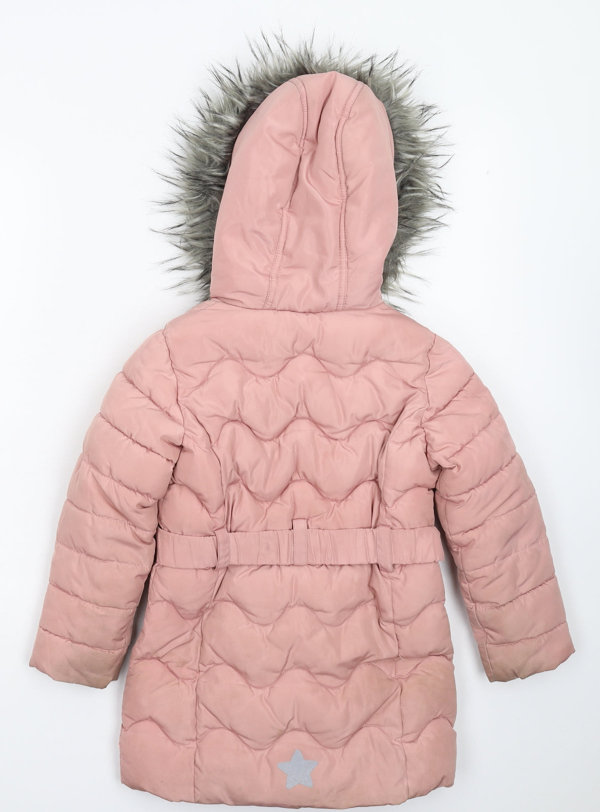 F&F Girls Pink   Parka Coat Size 6-7 Years