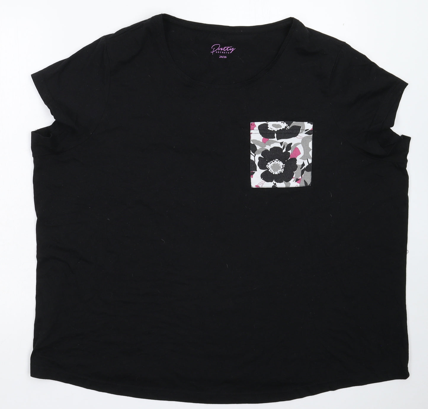Pretty Secrets Womens Black   Basic T-Shirt Size 26