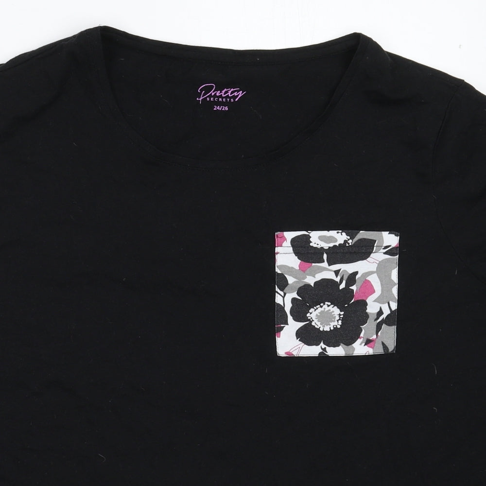 Pretty Secrets Womens Black   Basic T-Shirt Size 26