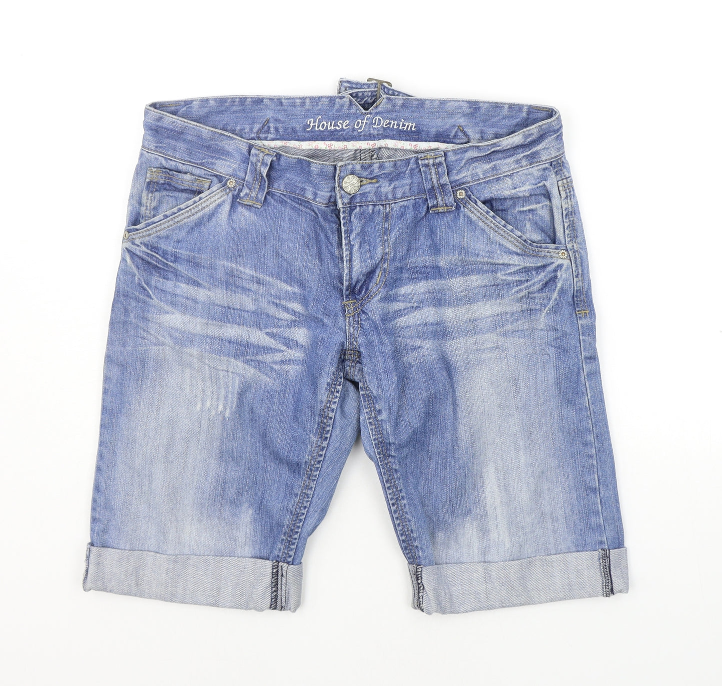 House of Denim Womens Blue   Chino Shorts Size 12
