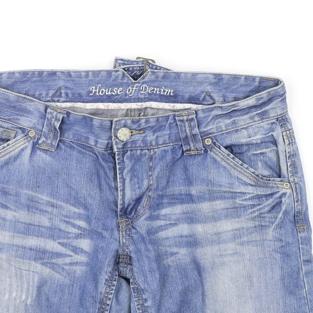 House of Denim Womens Blue   Chino Shorts Size 12