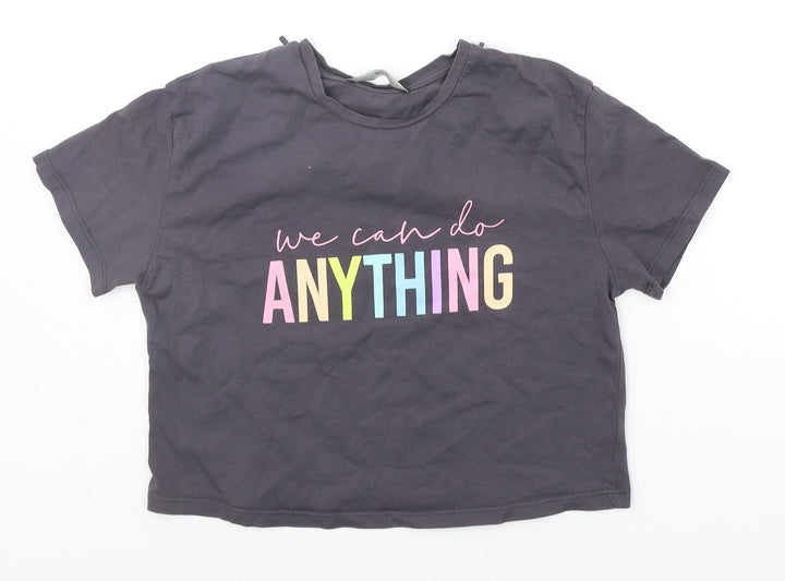 George Boys Grey Basic T-Shirt Size 9-10 Years