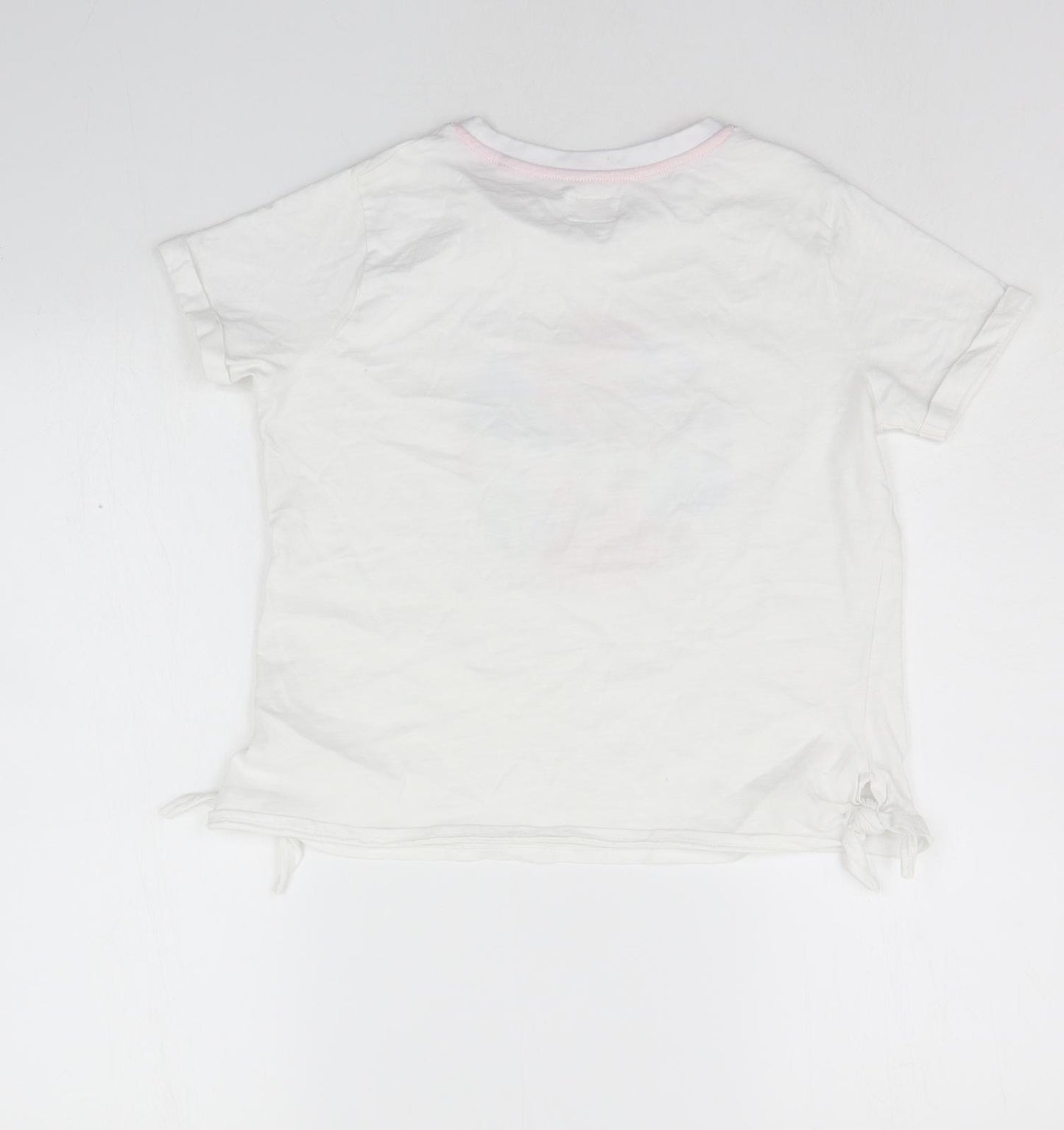 TU Girls White   Basic T-Shirt Size 12 Years  - SEQUIN