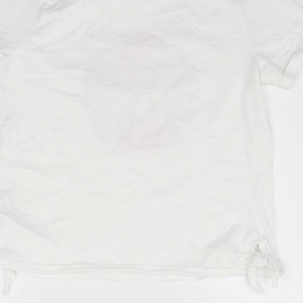 TU Girls White   Basic T-Shirt Size 12 Years  - SEQUIN