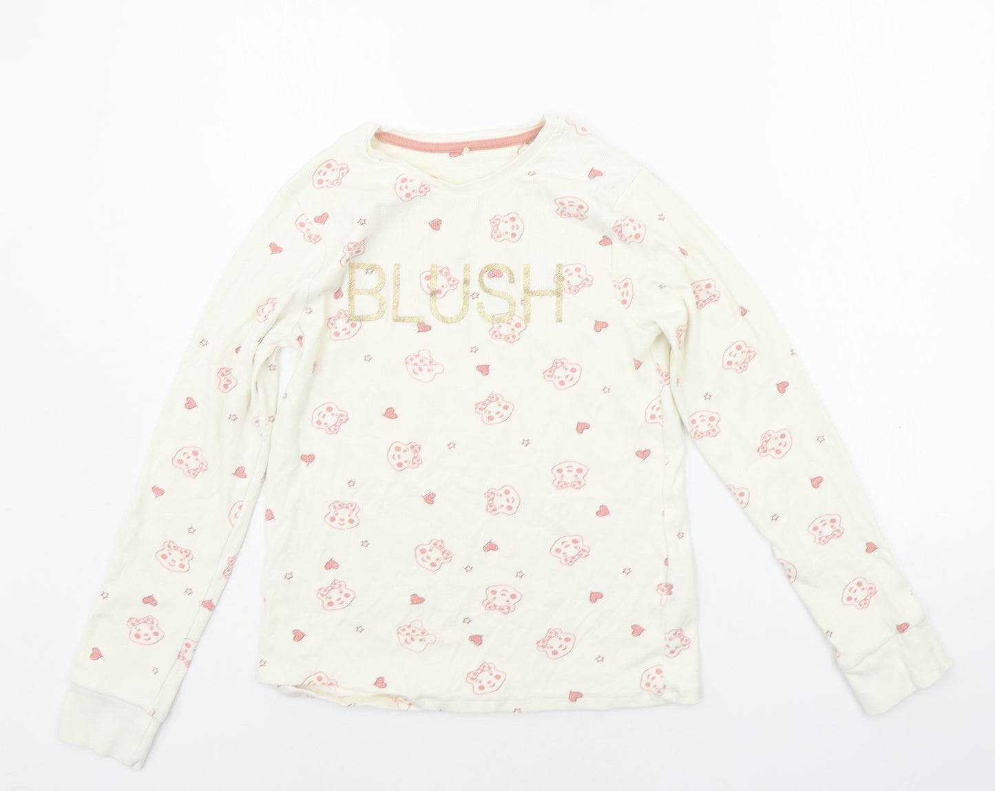 George Girls Yellow Geometric  Basic T-Shirt Size 13-14 Years  - BLUSH
