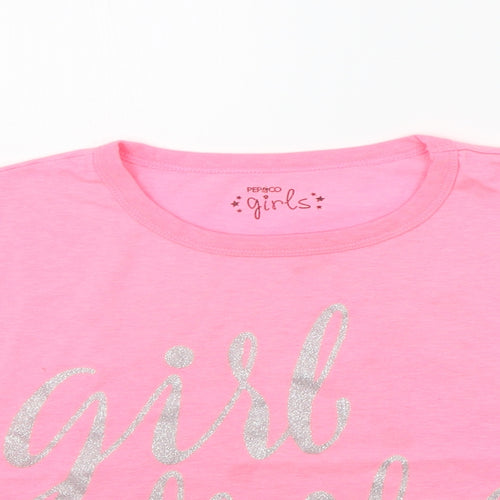 pep&CO Girls Pink   Basic T-Shirt Size 9-10 Years