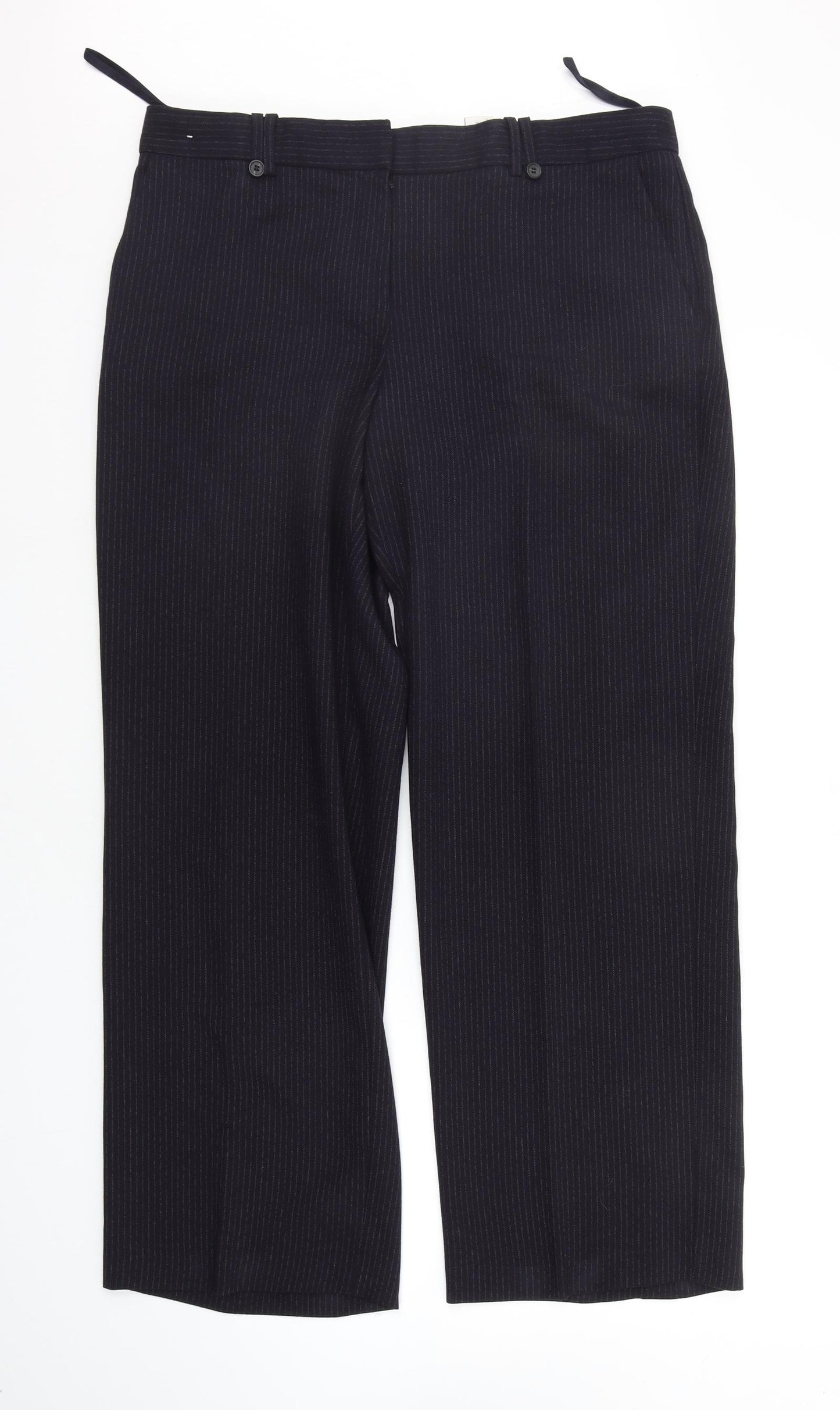 NEXT Womens Blue Striped  Trousers  Size 16 L28 in