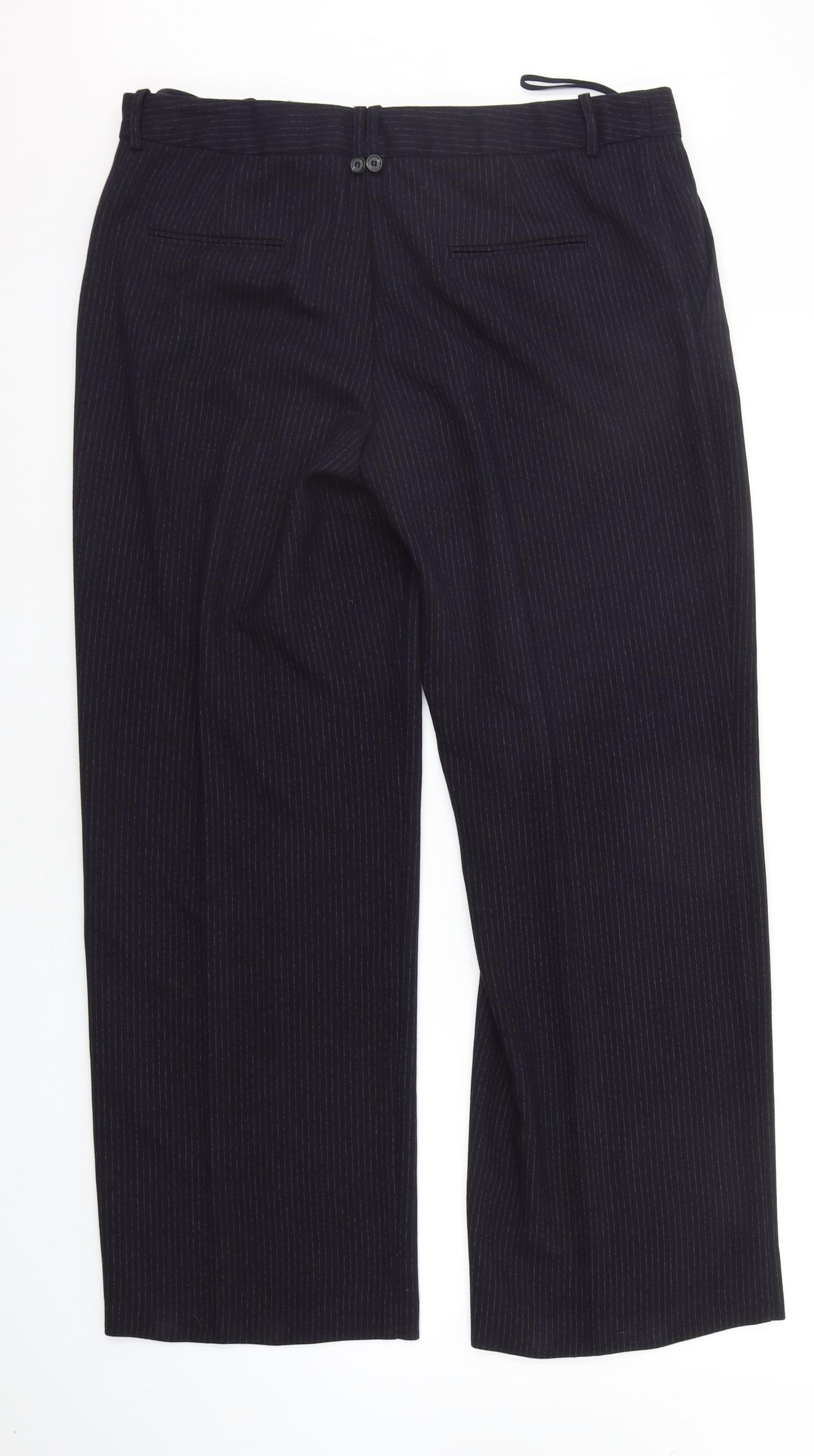 NEXT Womens Blue Striped  Trousers  Size 16 L28 in