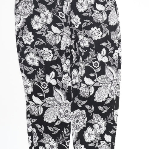 Papaya Womens Black Geometric  Jegging Trousers Size M L24 in