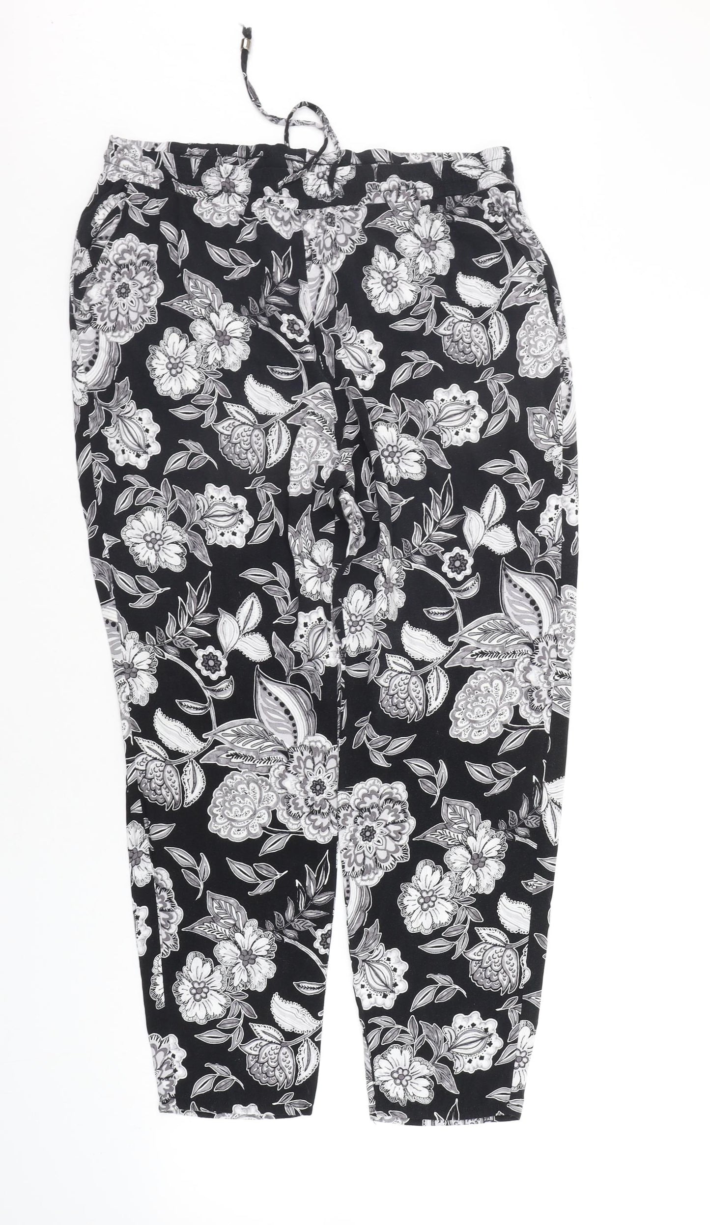 Papaya Womens Black Geometric  Jegging Trousers Size M L24 in