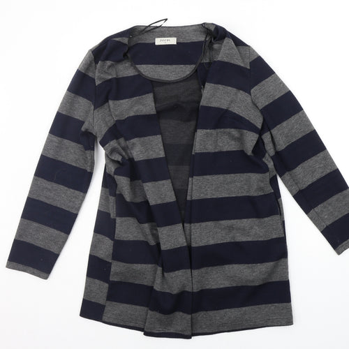 Soon Womens Blue Striped  Cardigan Jumper Size 12