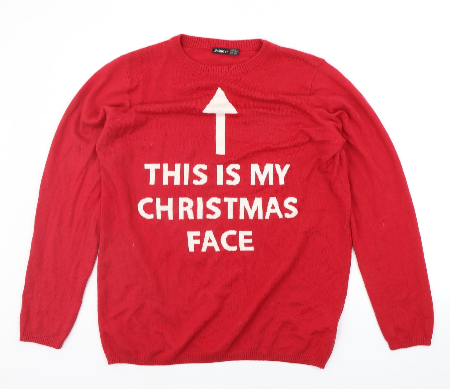Livergy Mens Red   Pullover Jumper Size L  - Christams