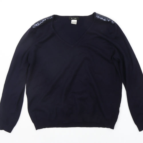 R Edition Womens Blue   Pullover Jumper Size 18