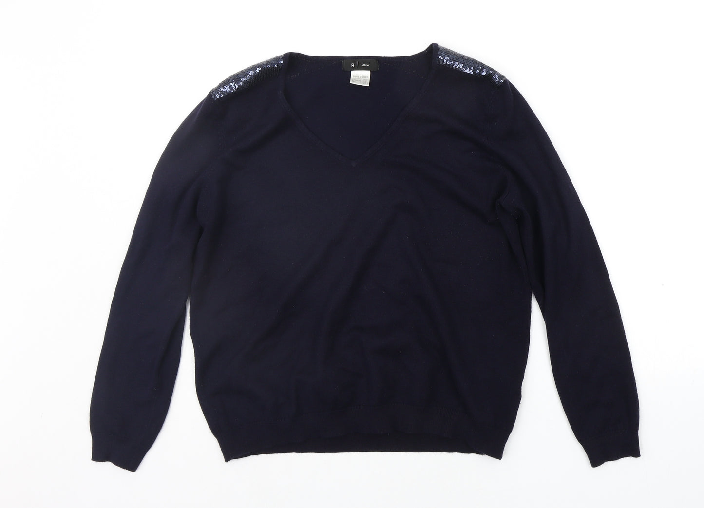 R Edition Womens Blue   Pullover Jumper Size 18