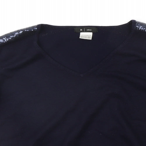 R Edition Womens Blue   Pullover Jumper Size 18