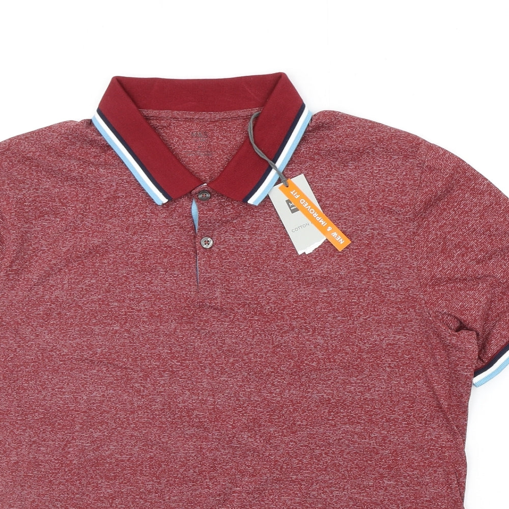 Marks and Spencer Mens Red    Polo Size M