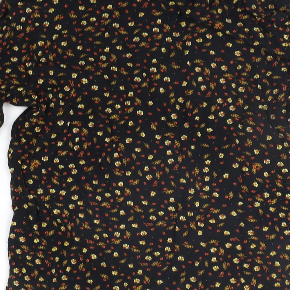 H&M Womens Black Floral  Basic Blouse Size 6