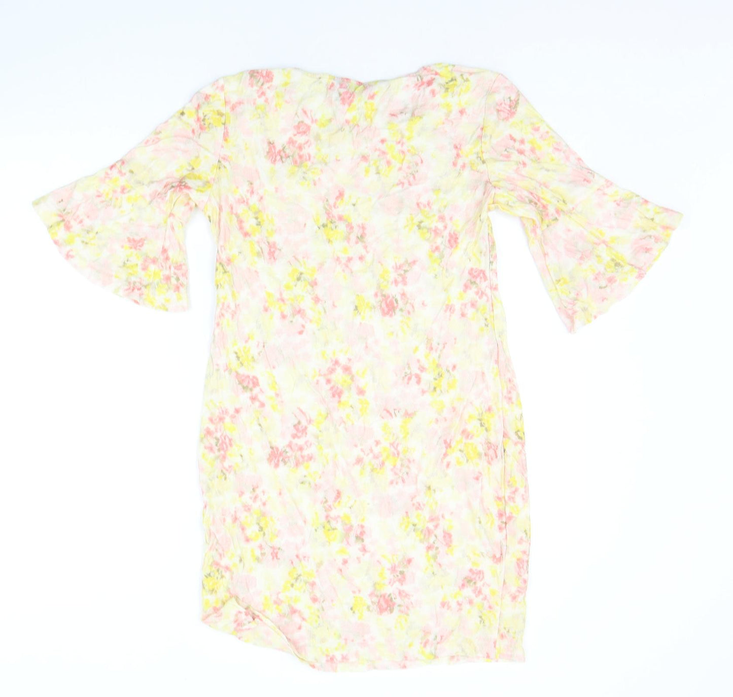 Collection London Girls Yellow Floral  Jumper Dress  Size 8 Years