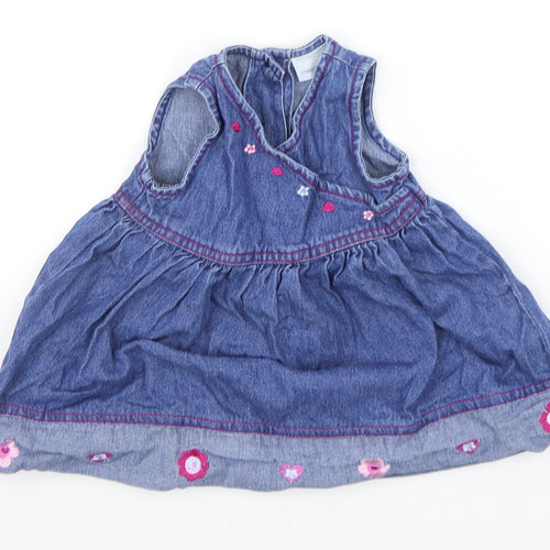 Cherokee Baby Blue Floral  A-Line  Size 3-6 Months