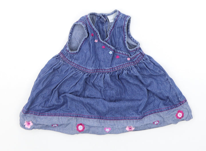 Cherokee Baby Blue Floral  A-Line  Size 3-6 Months