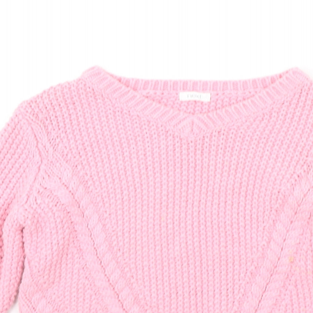 NEXT Girls Pink   Pullover Jumper Size 9 Years