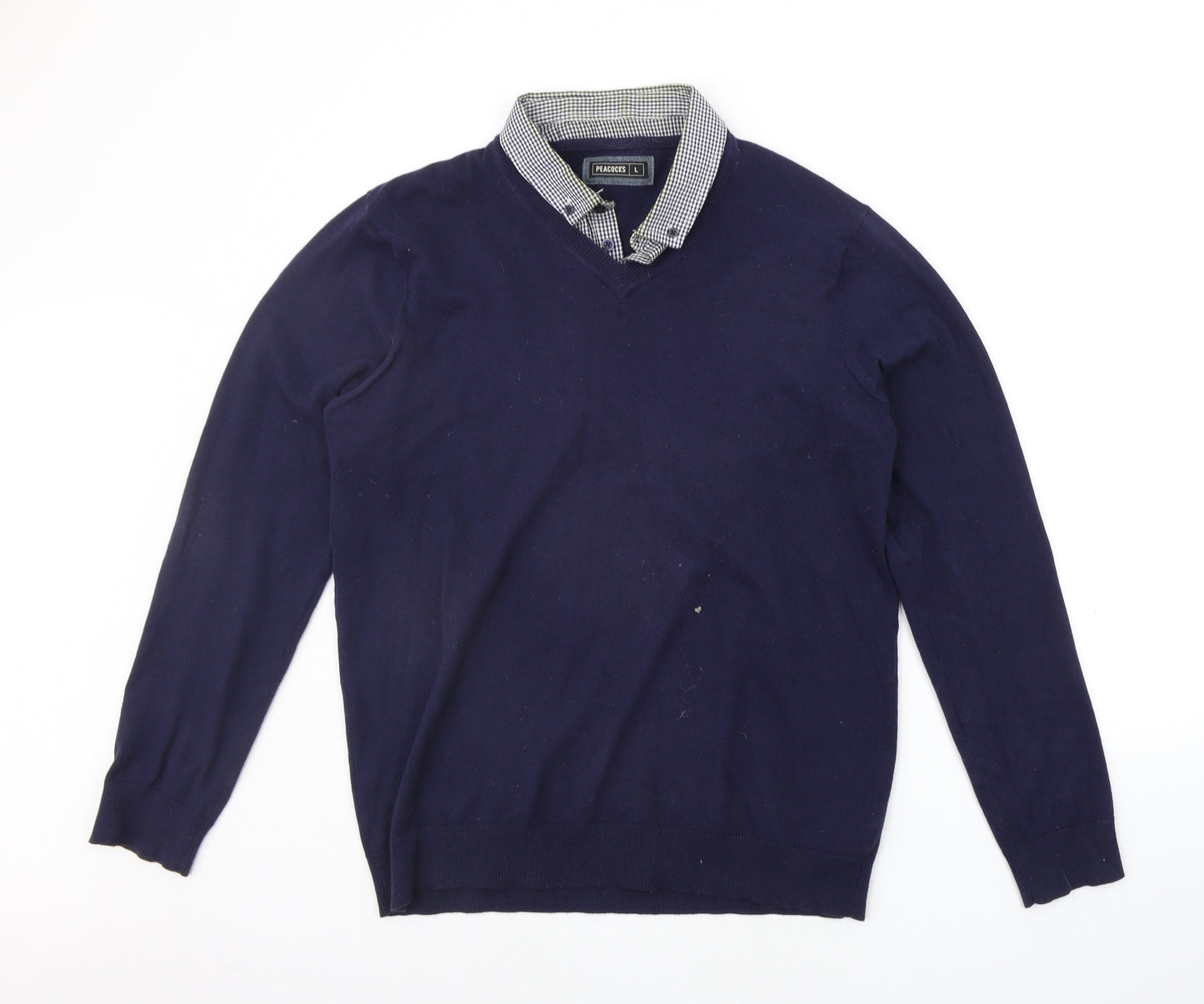 Peacocks Mens Blue   Pullover Jumper Size L