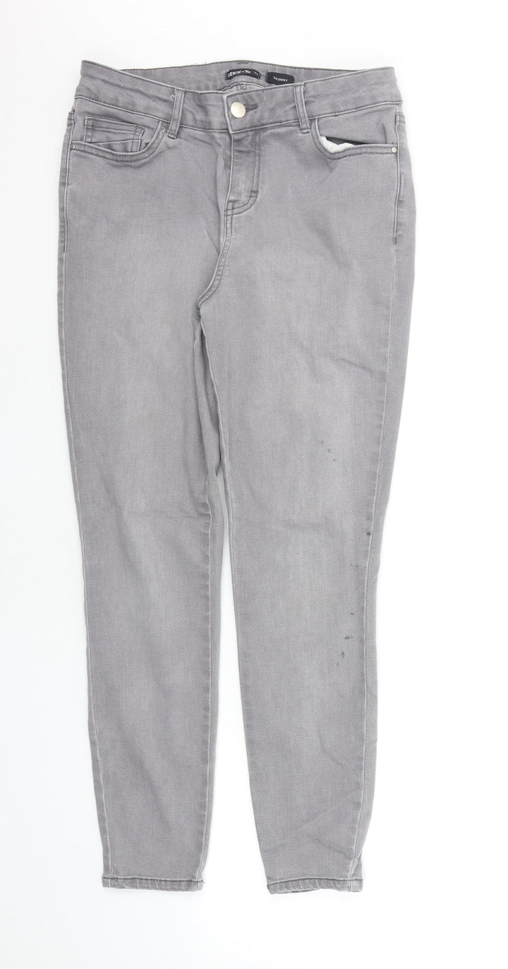 TU Womens Grey Straight Jeans Size 10 L25 in